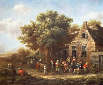 Peasants Merry-Making Outside an Inn by Barend Gael or Gaal